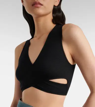 Alaïa Alaïa Ribbed-knit jersey crop top | Thumbnail 2