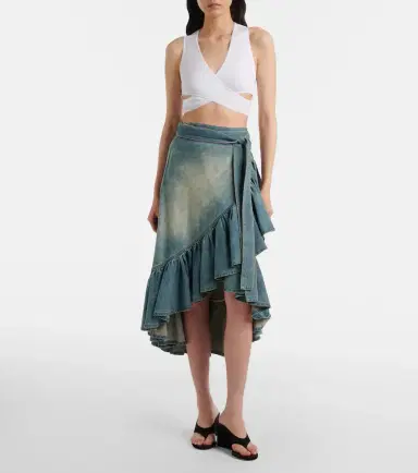 Alaïa Alaïa Ribbed-knit jersey crop top | Thumbnail 3