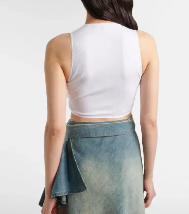 Alaïa Alaïa Ribbed-knit jersey crop top | Thumbnail 4