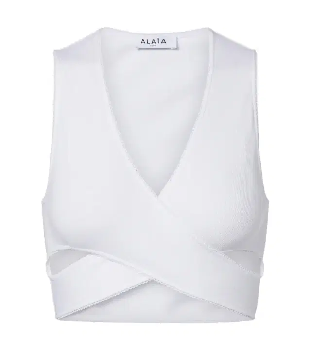 Alaia Alaïa Ribbed-knit jersey crop top