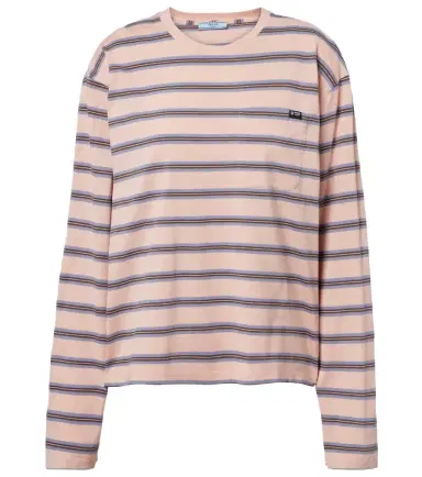 Prada Striped cotton jersey top | Thumbnail 1