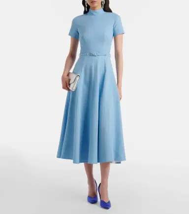 Emilia Wickstead Camilla wool crêpe midi dress | Thumbnail 3