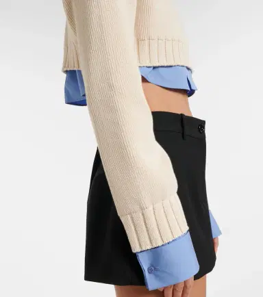 Balenciaga Striped cropped cotton sweater | Thumbnail 2