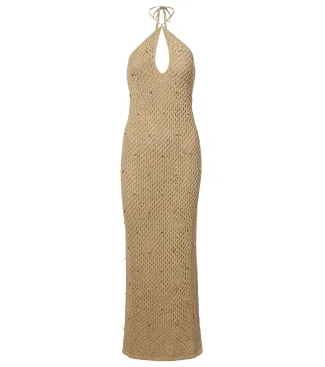 Staud Isola crochet embellished cotton beach dress