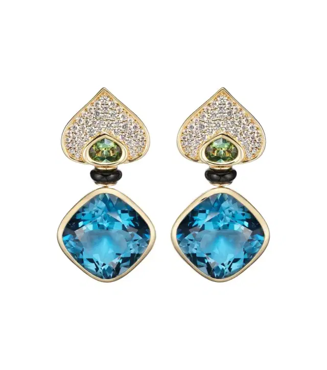 Pauline 18kt gold earrings with gemstones