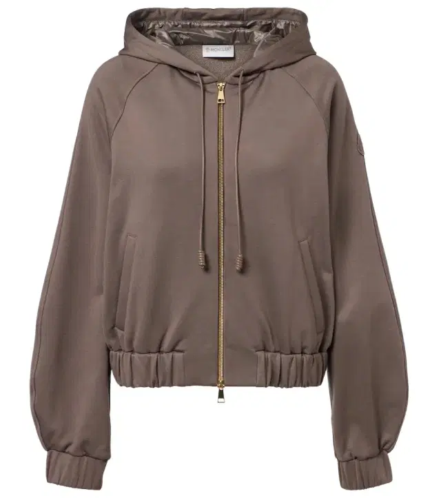 Jersey zip-up hoodie