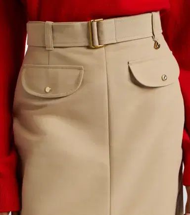 Moncler Belted cotton pencil skirt | Thumbnail 6
