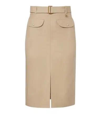 Moncler Belted cotton pencil skirt | Thumbnail 1