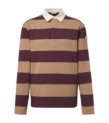 Moncler Striped cotton piqué polo shirt | Thumbnail 1 Moncler Striped cotton piqué polo shirt | Thumbnail 1