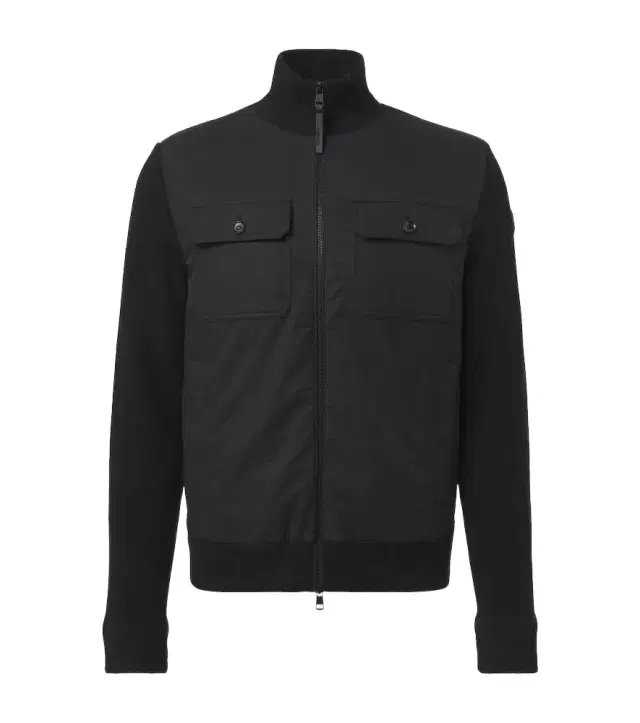 Moncler Virgin wool and suede zip-up down cardigan