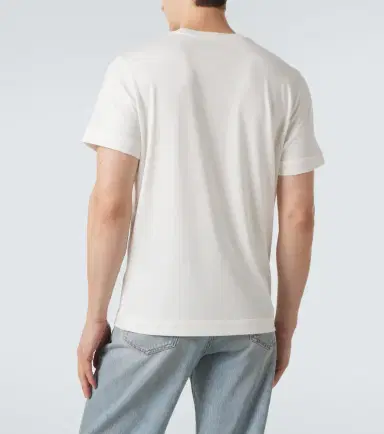 Moncler Leather-trimmed cotton jersey T-shirt | Thumbnail 3 Moncler Leather-trimmed cotton jersey T-shirt | Thumbnail 3