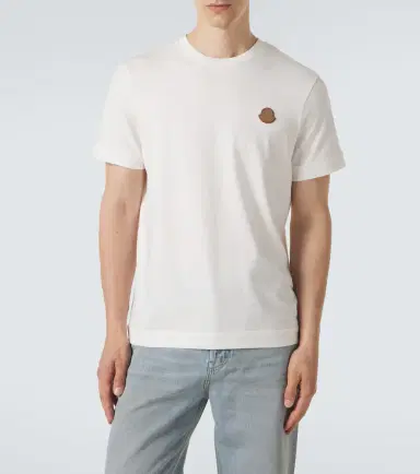 Moncler Leather-trimmed cotton jersey T-shirt | Thumbnail 5 Moncler Leather-trimmed cotton jersey T-shirt | Thumbnail 5