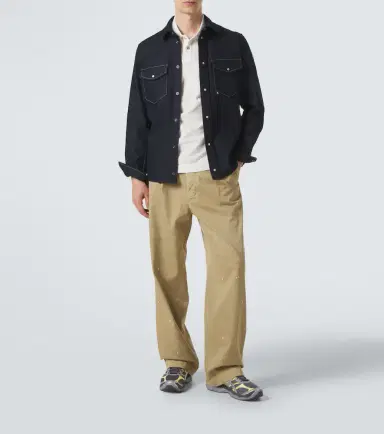 Moncler eather-trimmed cotton piqué polo shirt | Thumbnail 5
