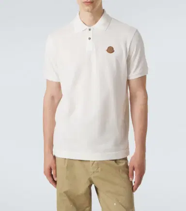 Moncler eather-trimmed cotton piqué polo shirt | Thumbnail 6
