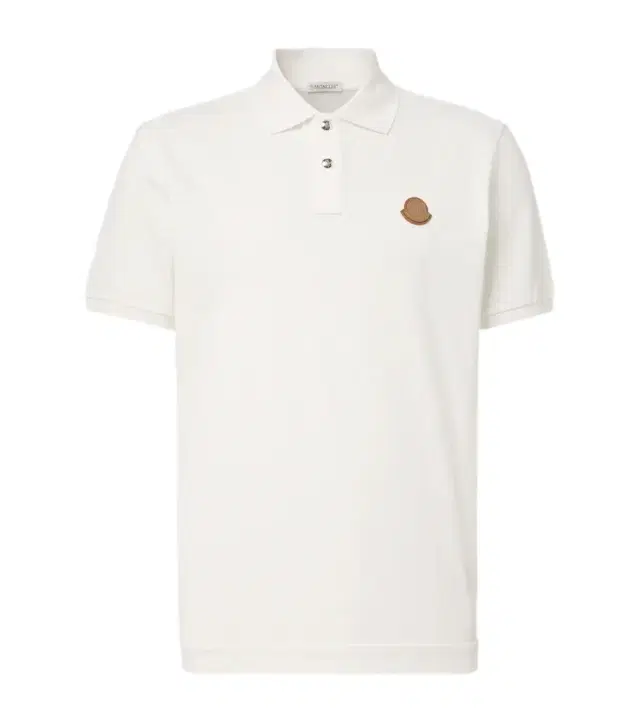 Moncler eather-trimmed cotton piqué polo shirt