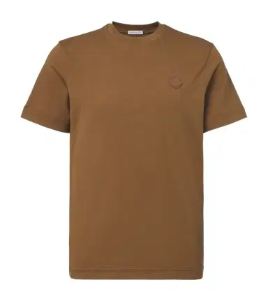 Moncler Leather-trimmed cotton jersey T-shirt | Thumbnail 1 Moncler Leather-trimmed cotton jersey T-shirt | Thumbnail 1