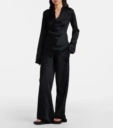 Rick Owens Laura satin wrap top | Thumbnail 4 Rick Owens Laura satin wrap top | Thumbnail 4