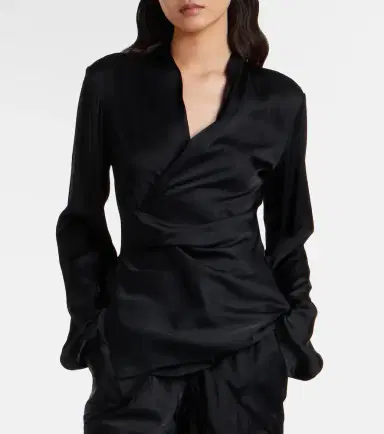 Rick Owens Laura satin wrap top | Thumbnail 5 Rick Owens Laura satin wrap top | Thumbnail 5