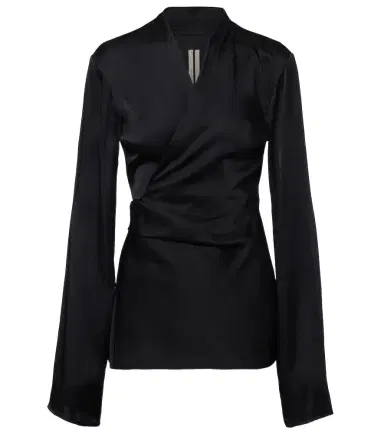 Rick Owens Laura satin wrap top | Thumbnail 1 Rick Owens Laura satin wrap top | Thumbnail 1