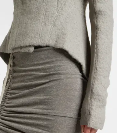 Rick Owens Asymmetric alpaca and wool-blend jacket | Thumbnail 2 Rick Owens Asymmetric alpaca and wool-blend jacket | Thumbnail 2