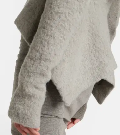 Rick Owens Asymmetric alpaca and wool-blend jacket | Thumbnail 5 Rick Owens Asymmetric alpaca and wool-blend jacket | Thumbnail 5