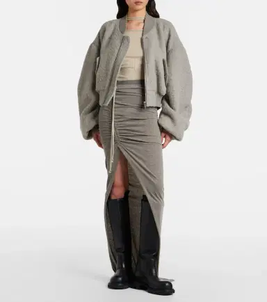 Rick Owens Secchia alpaca and wool-blend bomber jacket | Thumbnail 2