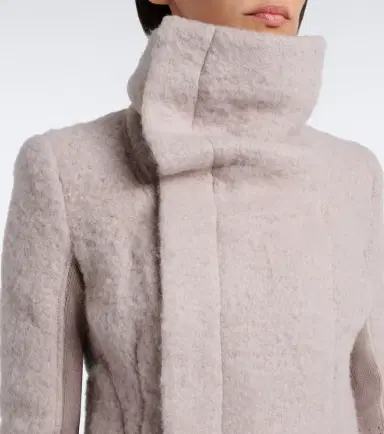 Rick Owens Asymmetric alpaca and wool-blend jacket | Thumbnail 3 Rick Owens Asymmetric alpaca and wool-blend jacket | Thumbnail 3