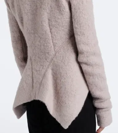 Rick Owens Asymmetric alpaca and wool-blend jacket | Thumbnail 4 Rick Owens Asymmetric alpaca and wool-blend jacket | Thumbnail 4