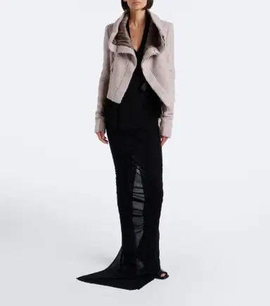 Rick Owens Asymmetric alpaca and wool-blend jacket | Thumbnail 5 Rick Owens Asymmetric alpaca and wool-blend jacket | Thumbnail 5