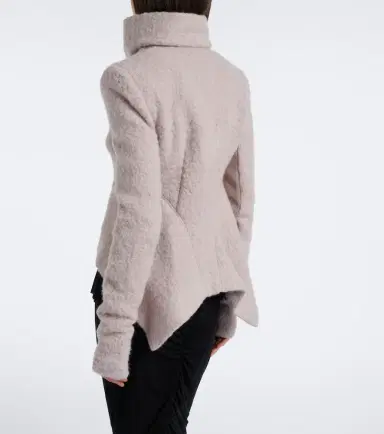 Rick Owens Asymmetric alpaca and wool-blend jacket | Thumbnail 7 Rick Owens Asymmetric alpaca and wool-blend jacket | Thumbnail 7
