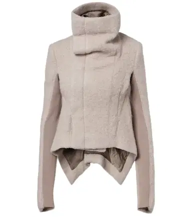 Rick Owens Asymmetric alpaca and wool-blend jacket | Thumbnail 1 Rick Owens Asymmetric alpaca and wool-blend jacket | Thumbnail 1