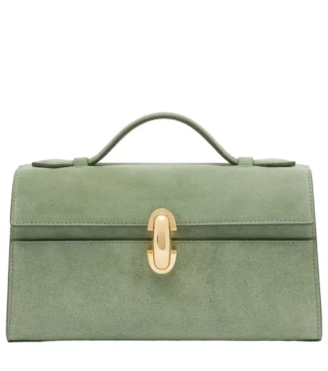 Savette Symmetry Pochette Small suede top-handle bag