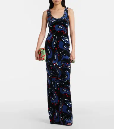 Dries Van Noten Printed cotton-blend velvet maxi dress | Thumbnail 3 Dries Van Noten Printed cotton-blend velvet maxi dress | Thumbnail 3