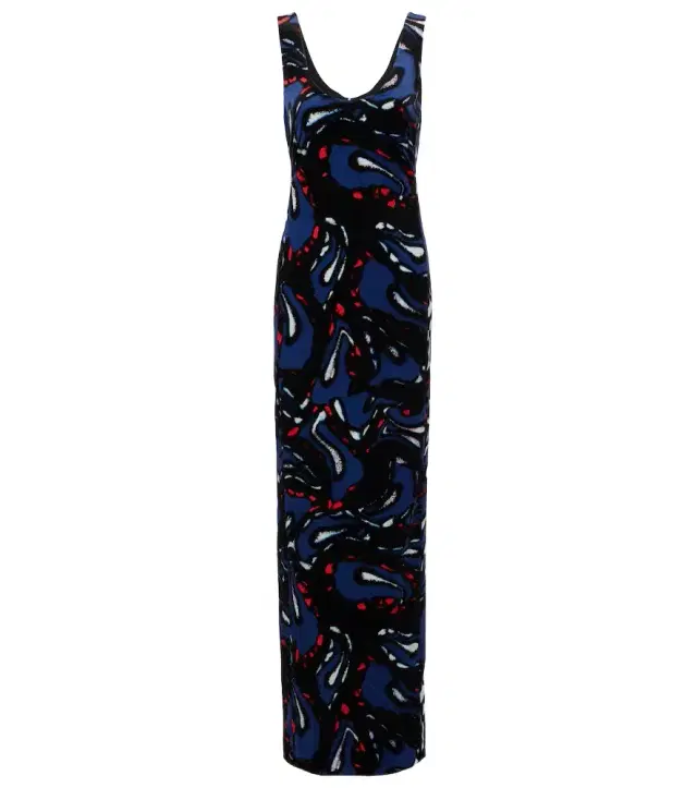 Dries Van Noten Printed cotton-blend velvet maxi dress