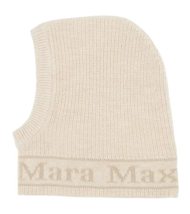 Max Mara Logo intarsia wool balaclava