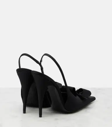 Saint Laurent Tea bow-detail satin slingback pumps | Thumbnail 4