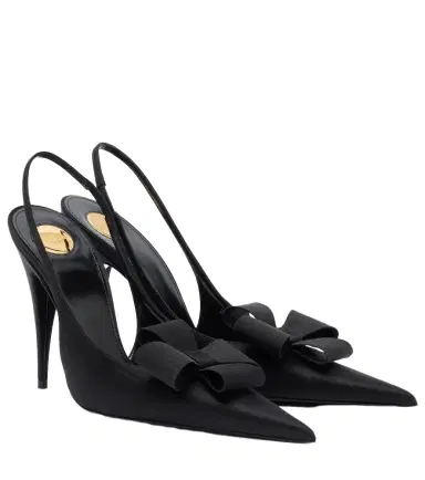 Saint Laurent Tea bow-detail satin slingback pumps | Thumbnail 1