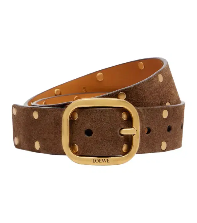 Studded suede belt