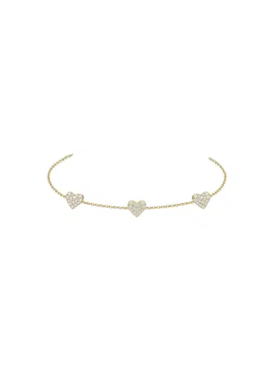 Wish Fine Jewelry 0.33ct Diamond 18K Gold Stationed Heart Chain Bracelet | Thumbnail 1 Wish Fine Jewelry 0.33ct Diamond 18K Gold Stationed Heart Chain Bracelet | Thumbnail 1