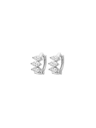Wish Fine Jewelry 2.49ct Diamond 18K Gold Huggie Marquis Hoop Earrings | Thumbnail 2 Wish Fine Jewelry 2.49ct Diamond 18K Gold Huggie Marquis Hoop Earrings | Thumbnail 2