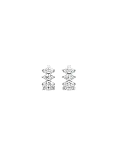 Wish Fine Jewelry 2.49ct Diamond 18K Gold Huggie Marquis Hoop Earrings | Thumbnail 1 Wish Fine Jewelry 2.49ct Diamond 18K Gold Huggie Marquis Hoop Earrings | Thumbnail 1