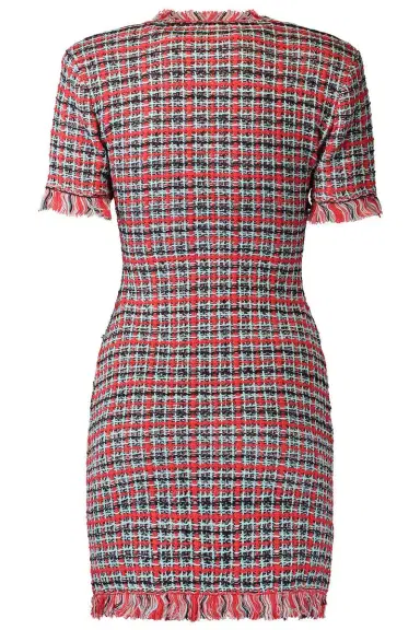 Self-Portrait Check Frayed Mini Dress | Thumbnail 3