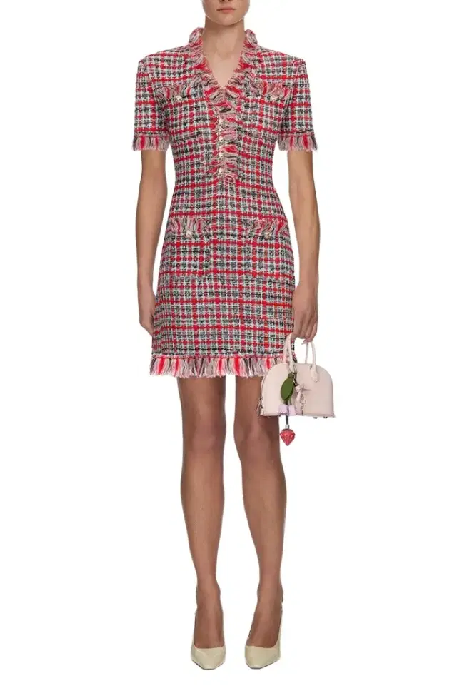 Check Frayed Mini Dress