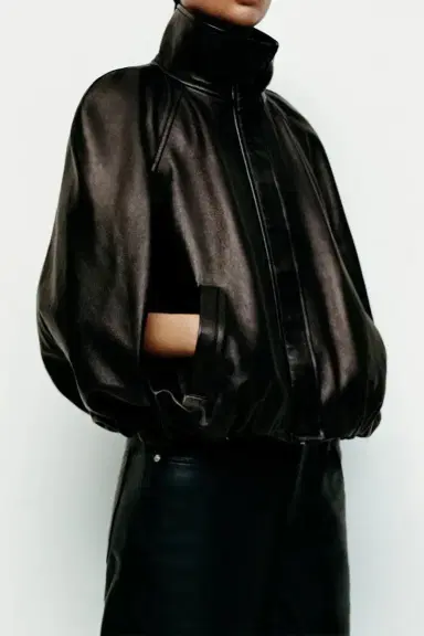 Simkhai Jada Leather Cape Jacket | Thumbnail 4