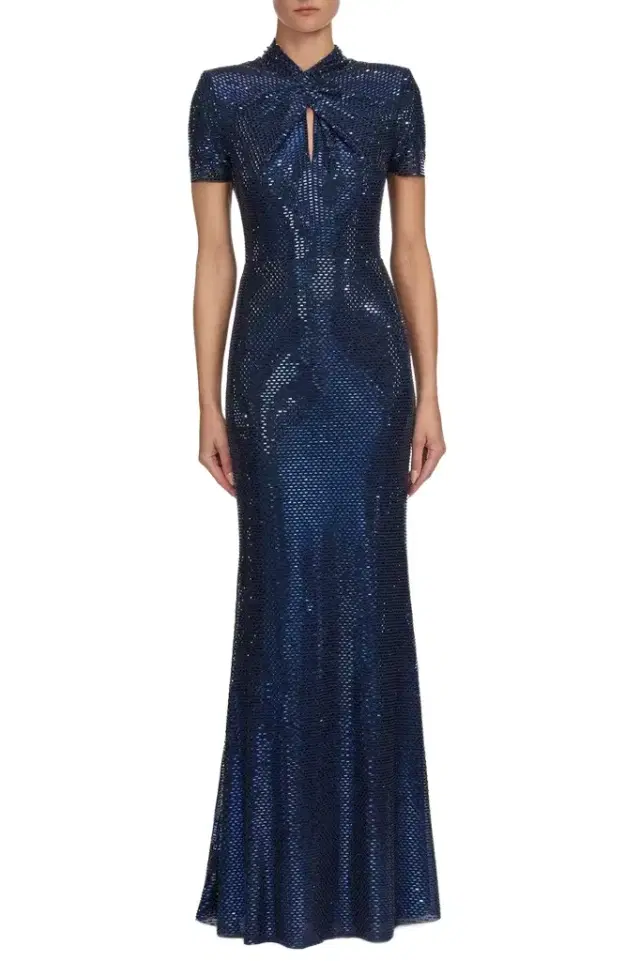 Rhinestone Twist Maxi Dress