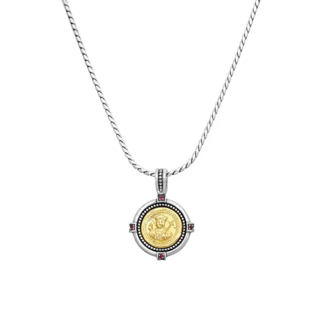 Konstantino Konstantino Dome Sterling Silver & 18K Yellow Gold Corundum Necklace by The Solist