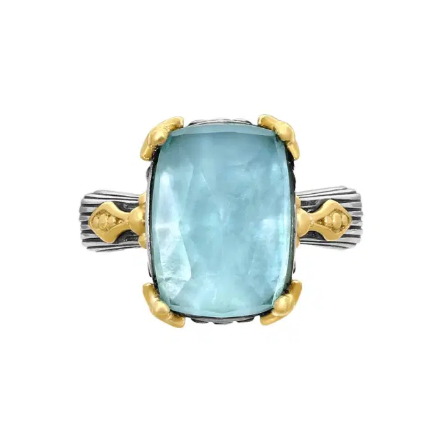 Konstantino Konstantino Gen K 2 Sterling Silver & 18K Yellow Gold Aquamarine Ring Sz. 7 by The Solist