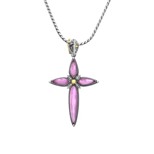 Konstantino Konstantino Gen K 2 Sterling Silver & 18K Yellow Gold Corundum Cross Necklace by The Solist