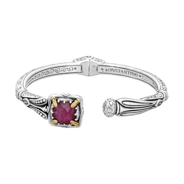 Konstantino Konstantino Gen K Sterling Silver & 18K Yellow Gold Ruby Bangle Bracelet by The Solist