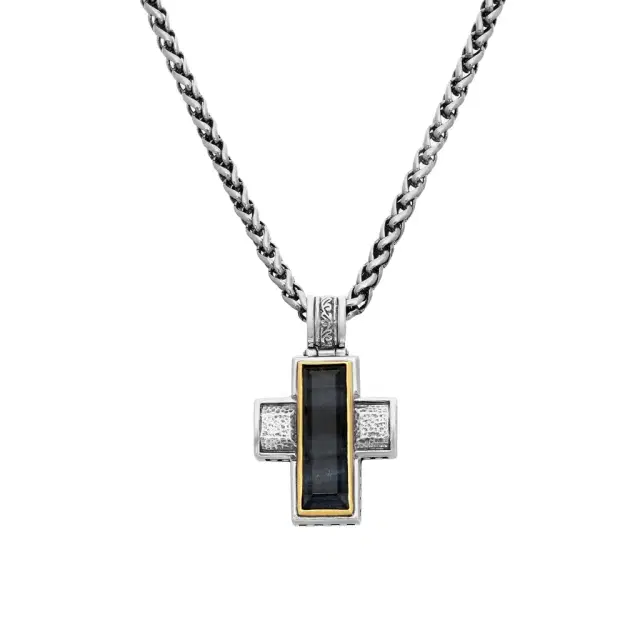 Konstantino Konstantino Hephaestus Sterling Silver & 18K Yellow Gold Cross Necklace by The Solist